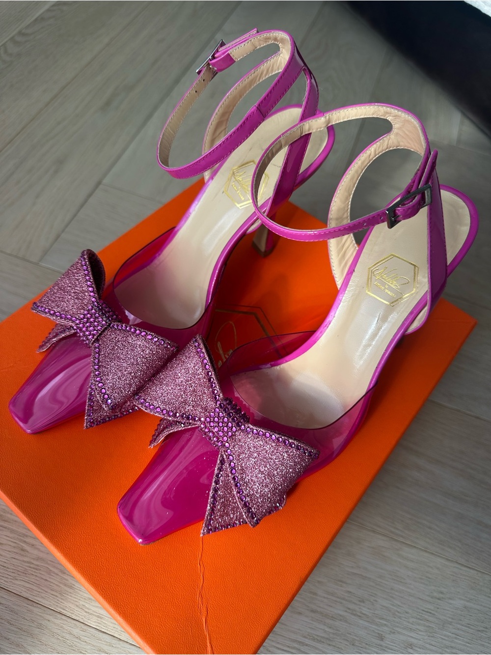 Nalebe Amina Dimante Glitter Bow High Heel